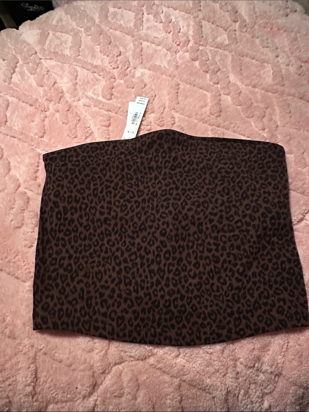 Strapless Leopard Print Tube Top in Dark Brown